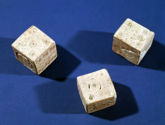 Three dice, from the acropolis at Osteria